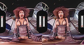 Virtual Reality - Ebony Babe Domino Testing Your Superpowers In Deadpool Xxx