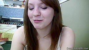 Toilet slut sucking on hard cock
