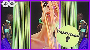 NEON GANGBANG - Hot Wax and Hard Cocks Bless Petite Kiara's Shaved Pretty Pussy
